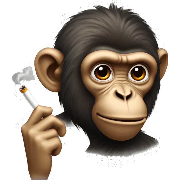 Monkey wit a cigarette emoji