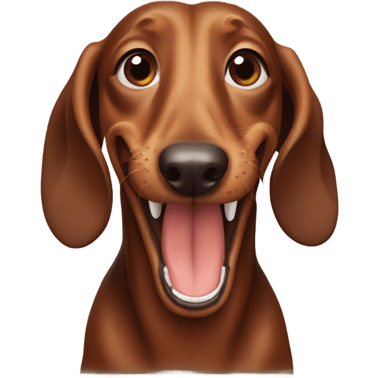 Brown Dachshund smiling  emoji