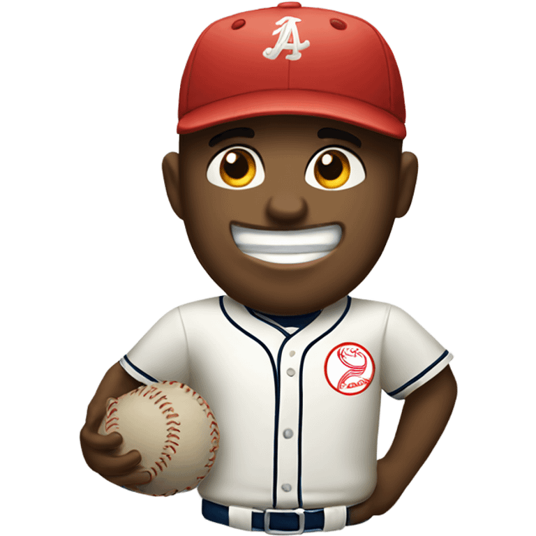 Baseball with a smirk  emoji