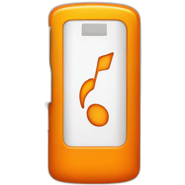 orange battery phone icon with charging symbol as Musical Note emoji