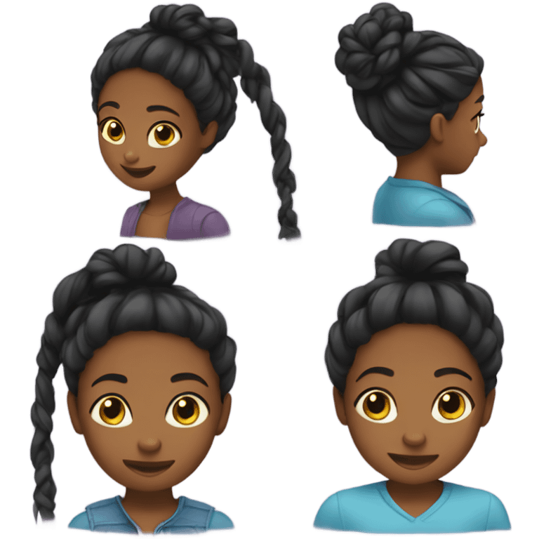 Make an emoji of a black girl taking out her braids  emoji