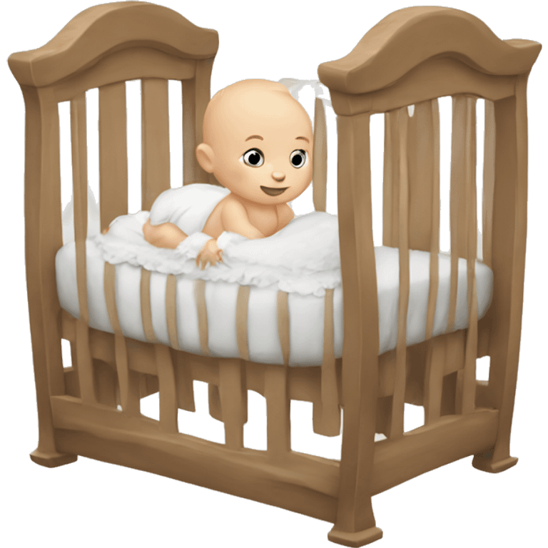 White Baby in crib emoji