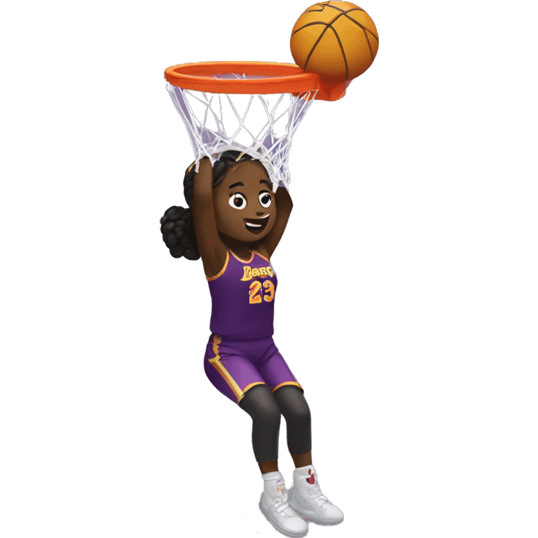  girl getting dunked on by LeBron James  emoji