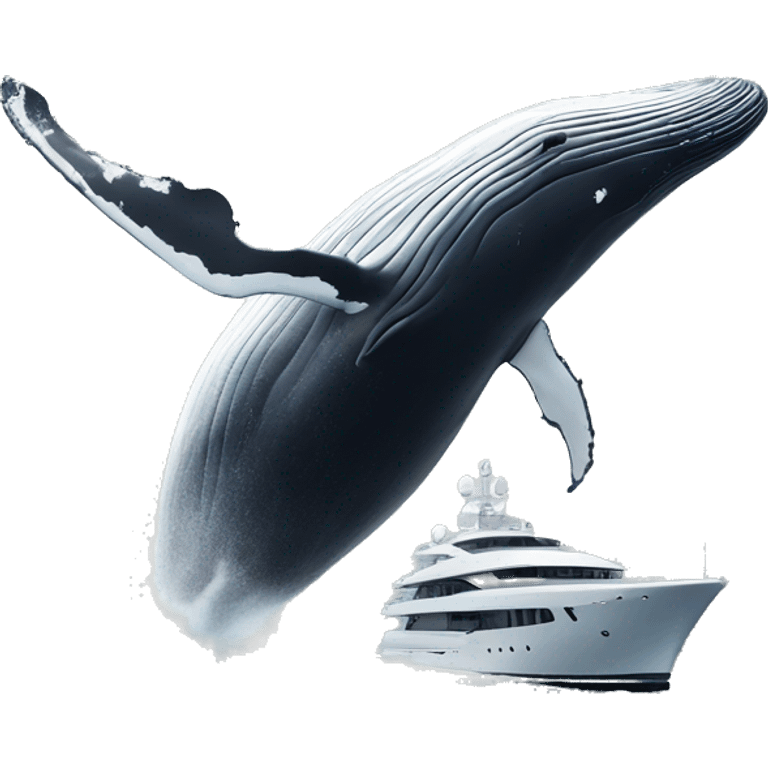 Whale breaching next to a superyacht emoji