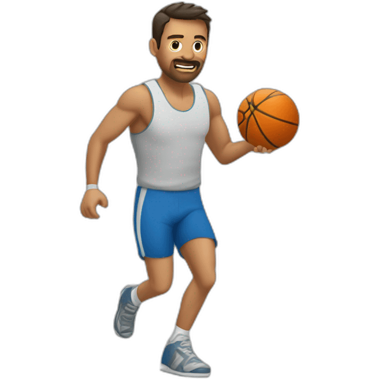 Hombre haciendo deporte con pesas emoji