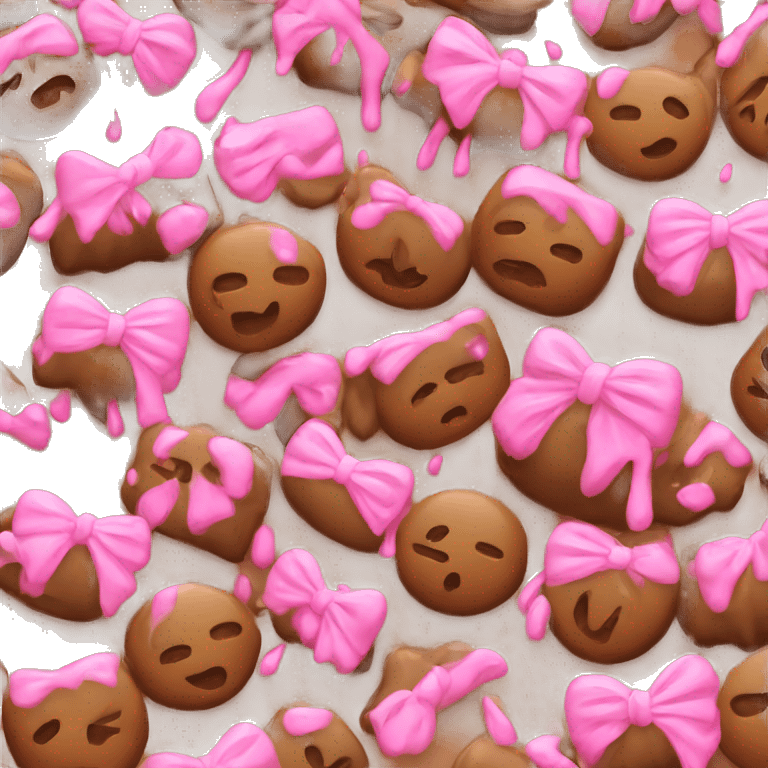 melting bow brown and pink emoji emoji