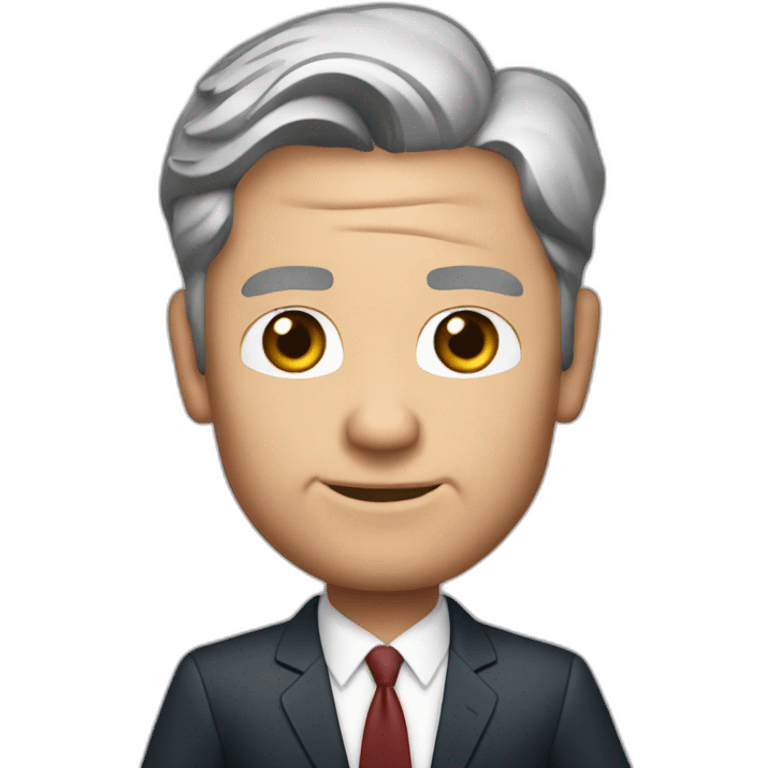 Jerome powell holding his palm up emoji