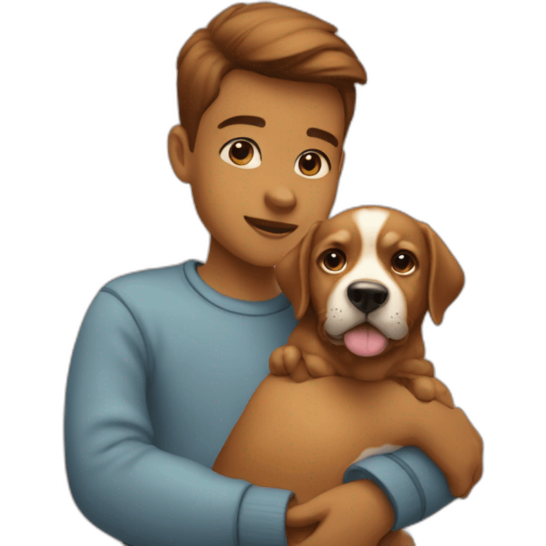 dog caramel with baby boy emoji