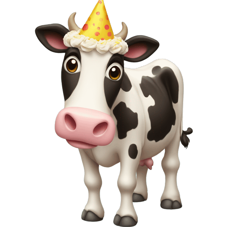 Birthday cake cow emoji