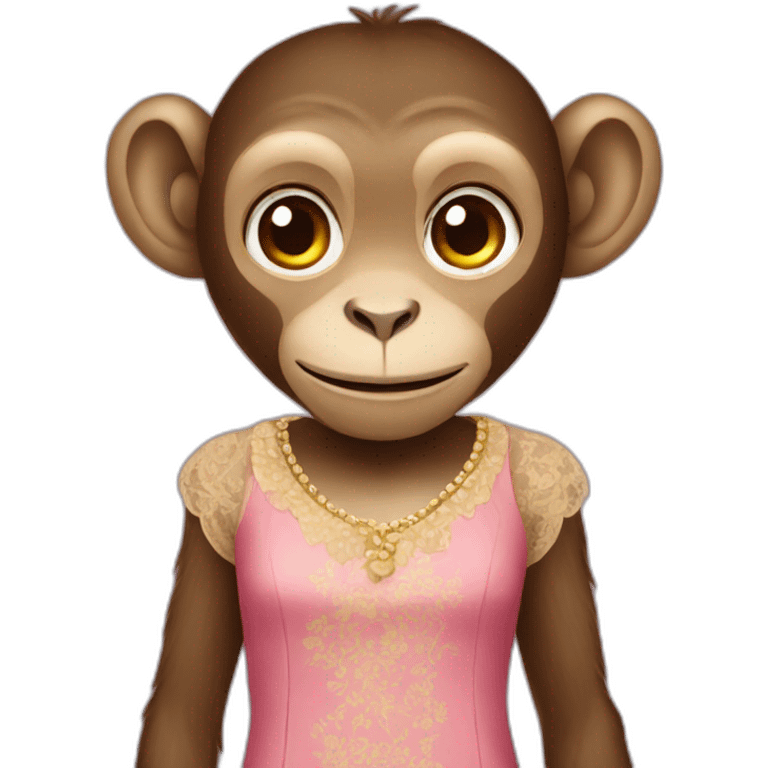 Monkey wearing a dress emoji