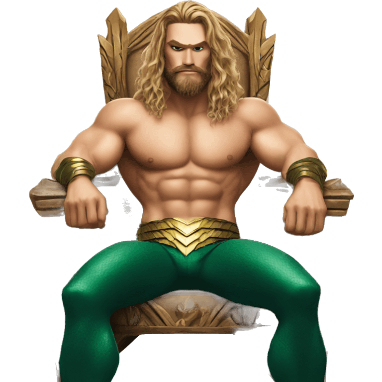 Aquaman shirtless sitting on throne emoji