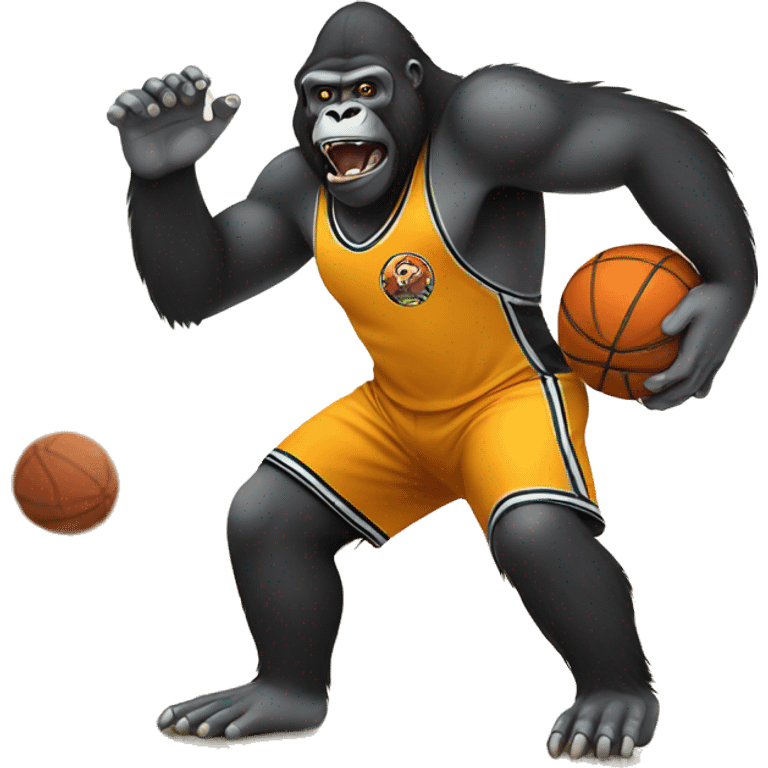 Gorilla playing basketball emoji