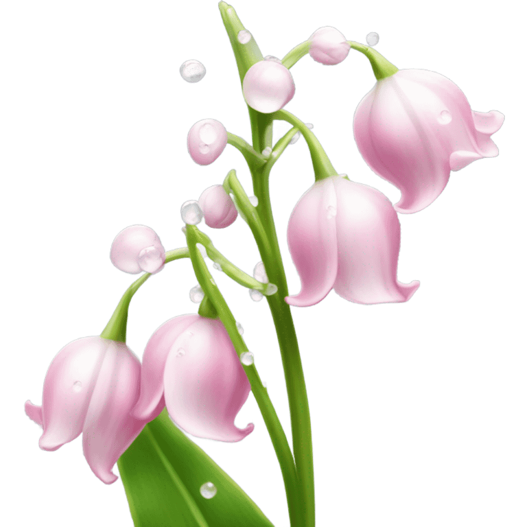 Rose-pink lily of the valley with dew drops emoji