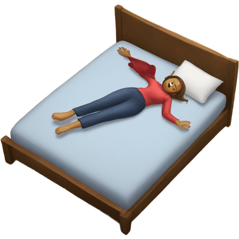 Woman falling from bed on to wooden floor  emoji