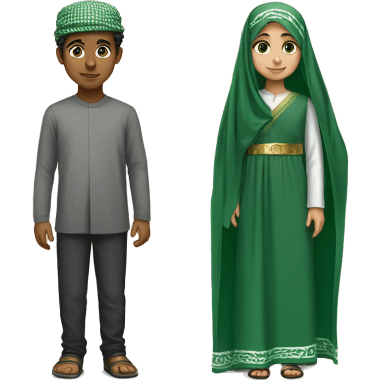 Syrian boy and saudi girl emoji