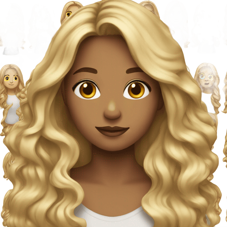 Girl with blonde and brown hair  emoji