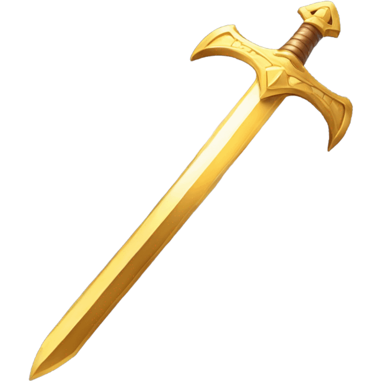 Holy gold jesus christ sword with multi blades on handle and enchanted with gold light emoji