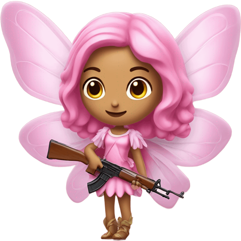 pink fairy holding an ak 47 emoji