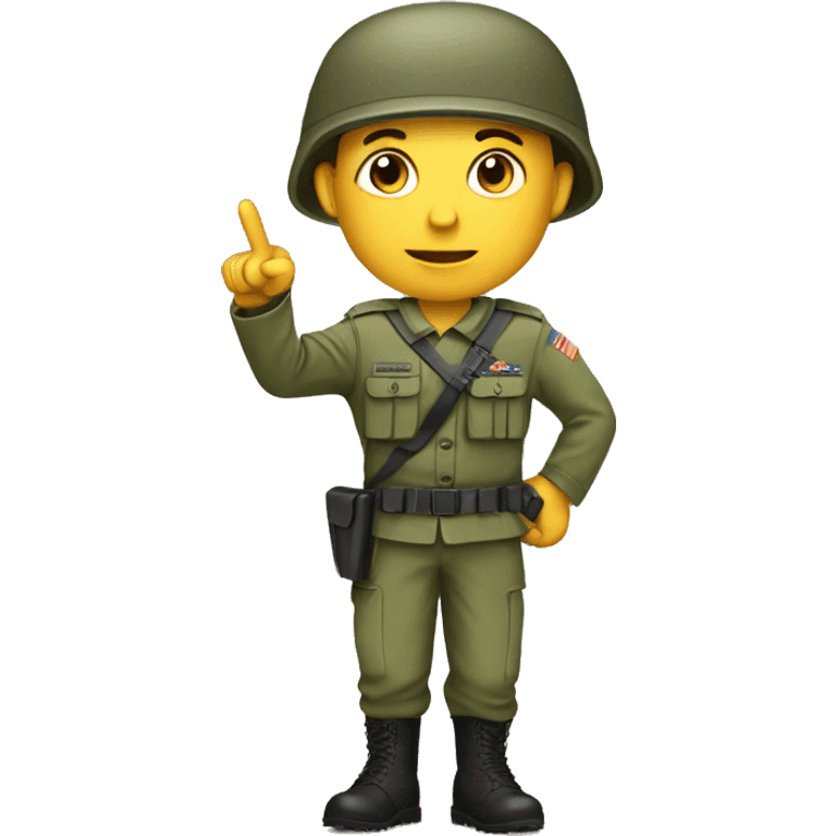 army soldier pointing with hand emoji