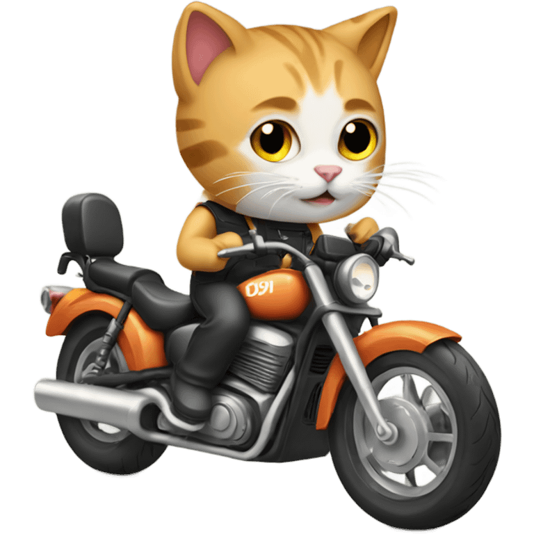 Cat with motorbike  emoji