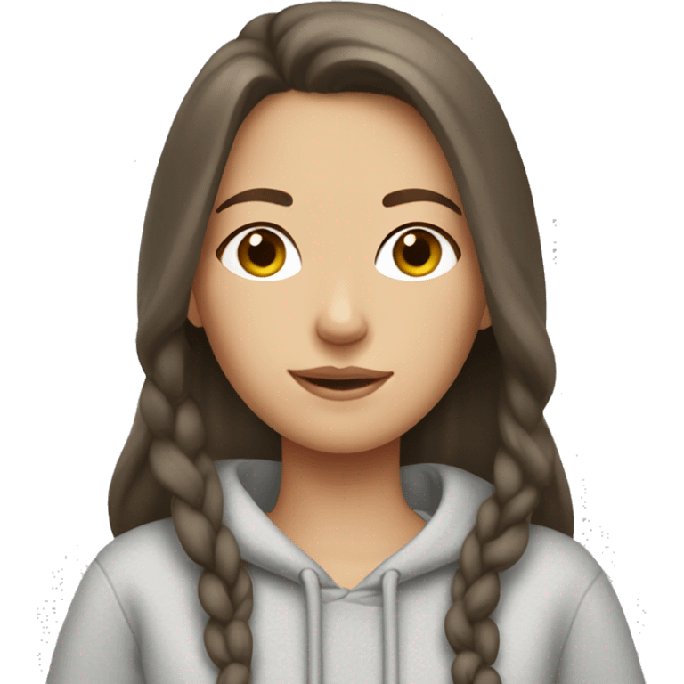 White brunette girl in a Cozy sweatshirt emoji