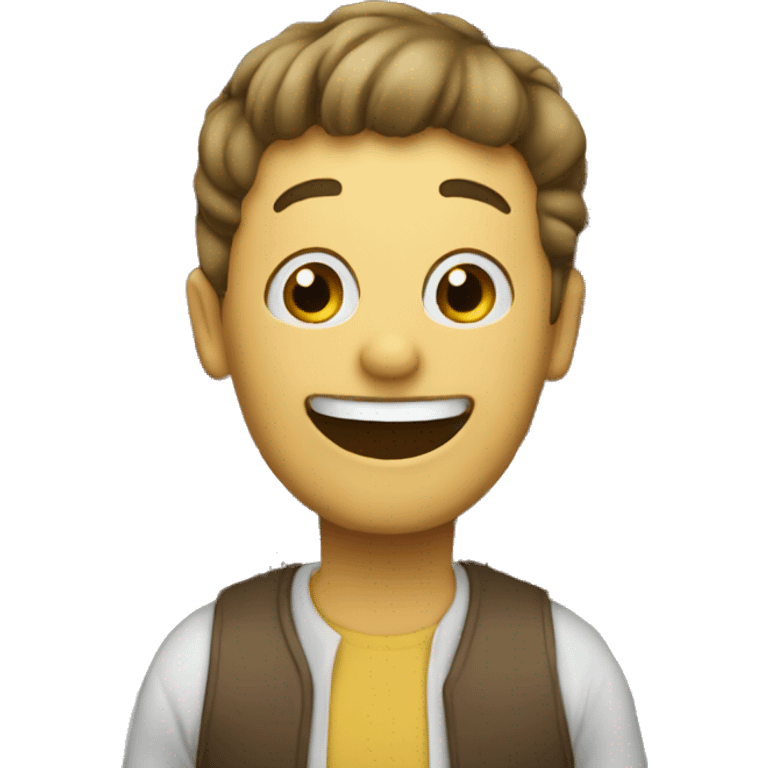 Image of an emoji representing a person with books smiling who loves reading emoji