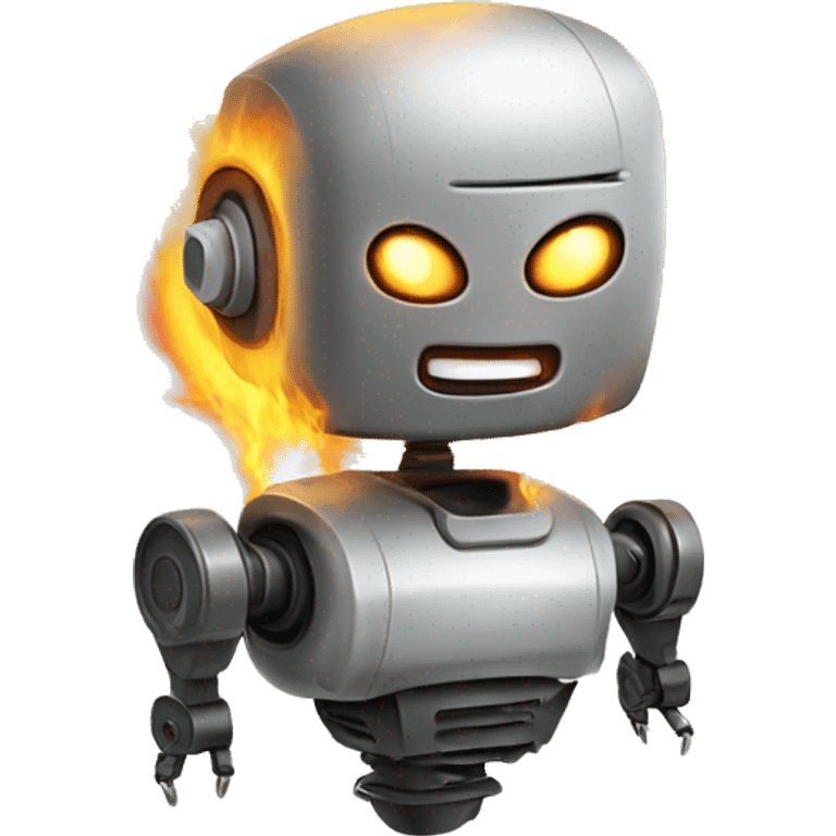 Robot electricity on fire emoji