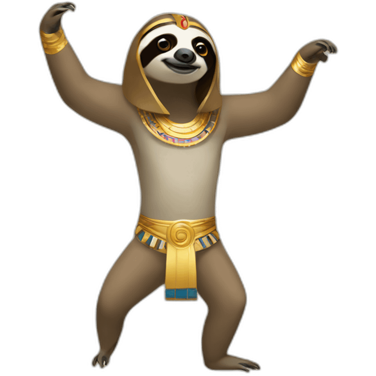 Sloth dancing Egyptian emoji