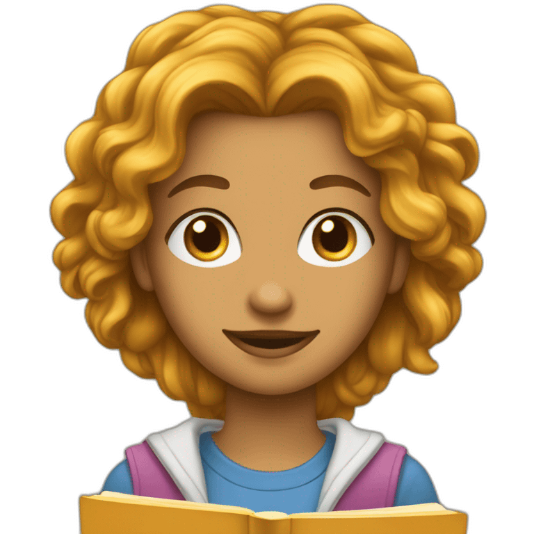 Un jeune lit un livre emoji