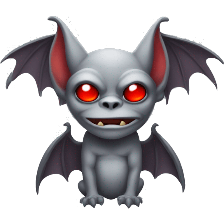 Gargoyle with red eyes and bat wings emoji