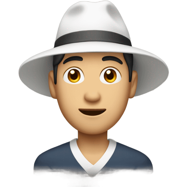 Aisian man with white pointy hat  emoji