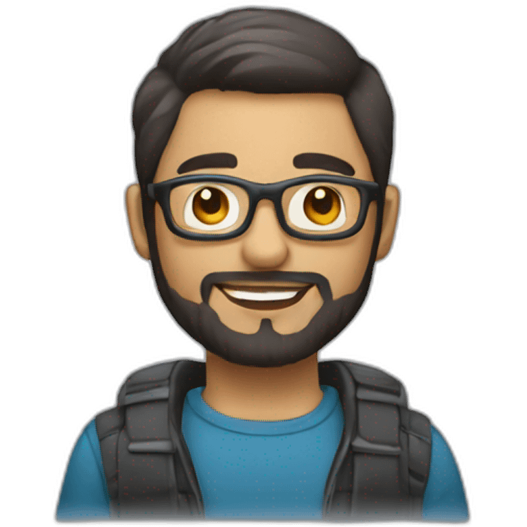 light skinned male developer with glasses and small beard emoji