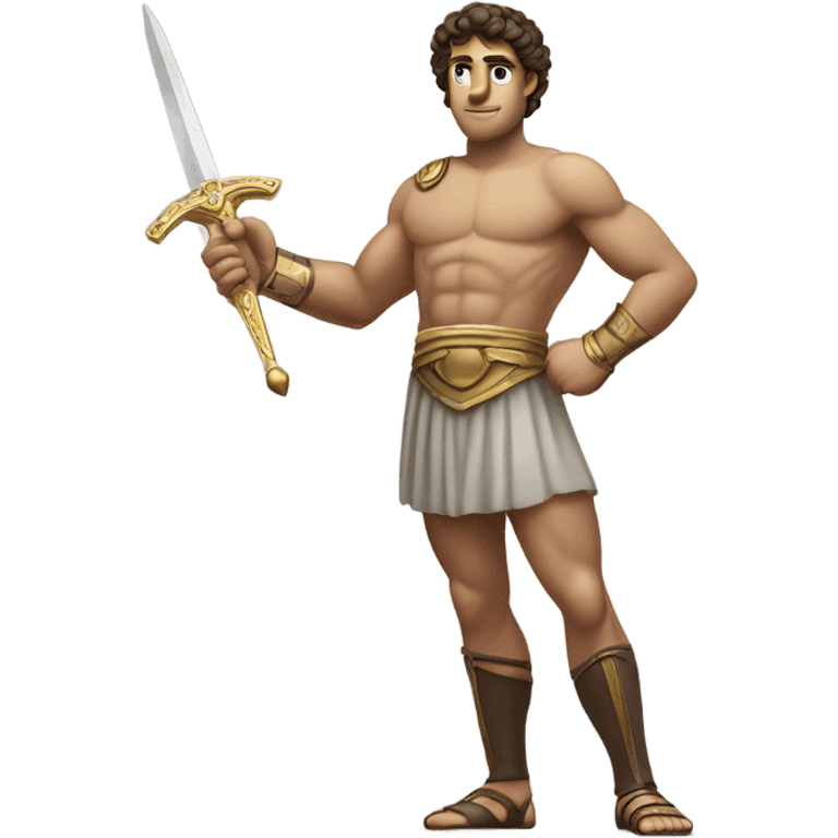 Theseus the greek hero holding a sword emoji