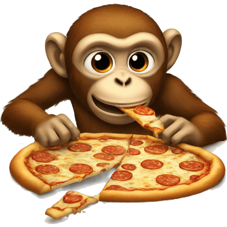 Monkey eating pizza emoji