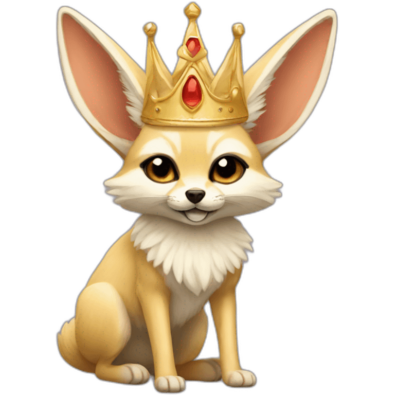 Fennec with a crown emoji