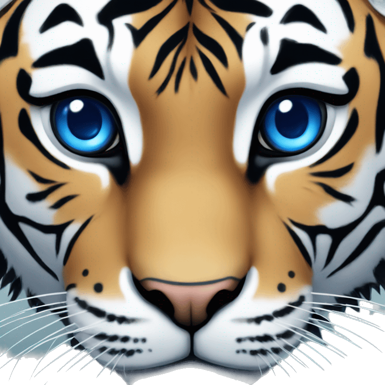 Tigre blanc au yeux bleu emoji