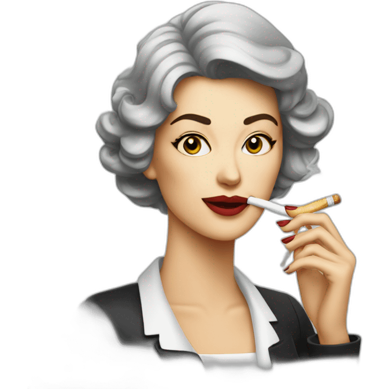 a classy lady smoking cigarettes  emoji