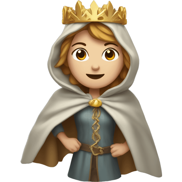 a woman with golden brown hair is running, wearing an Icicle Crown and a Winter Cloak emoji