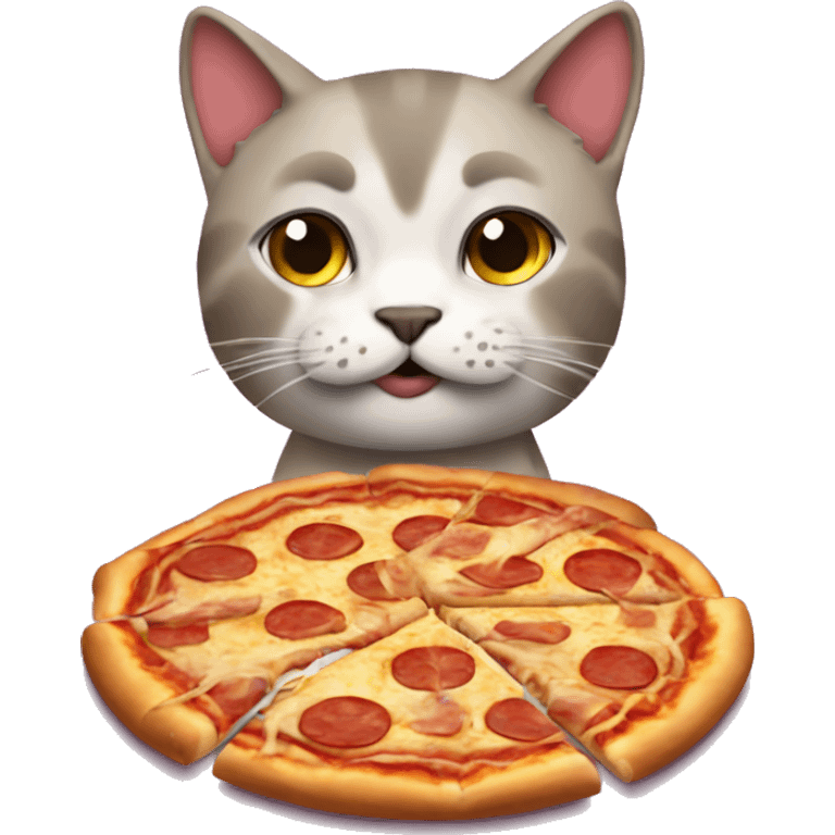 Gato comiendo pizza emoji