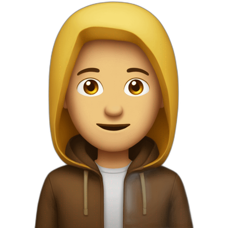 homme capuche brun emoji