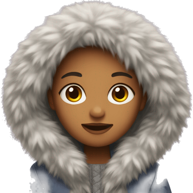 girl with fluffy winter coat  emoji