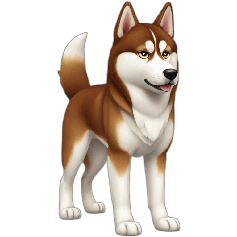 Red Siberian husky full body realistic emoji