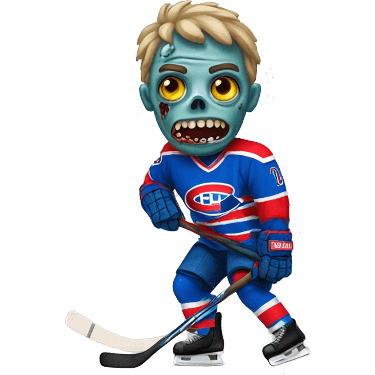 Zombie wearing Montreal hockey shirt emoji