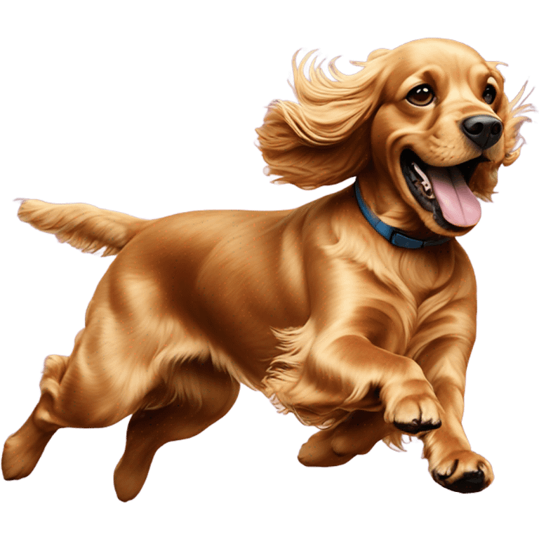 golden Cocker spaniel running emoji