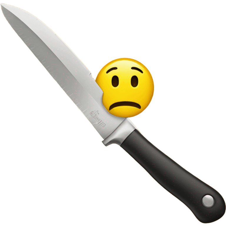 Smiley face with knife emoji