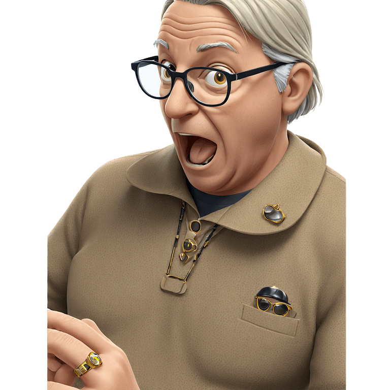 old man with glasses and jewelry emoji