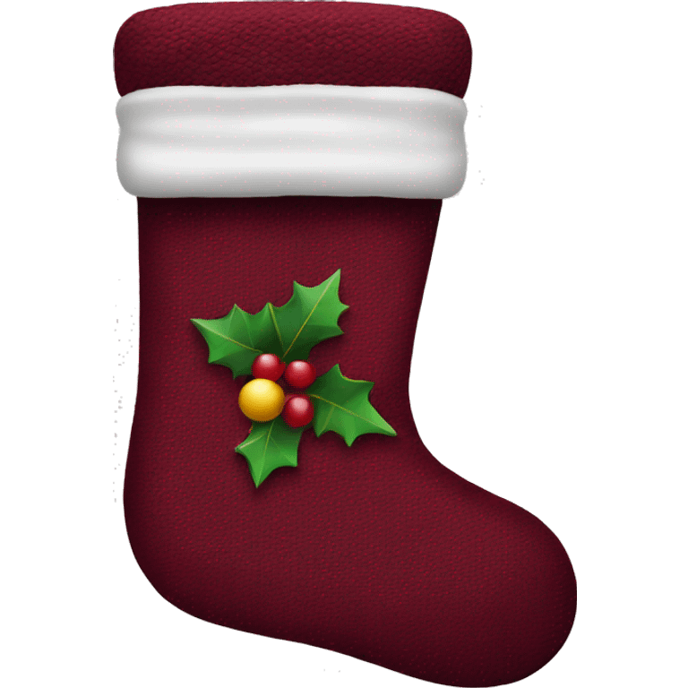 Christmas stocking in burgundy  emoji