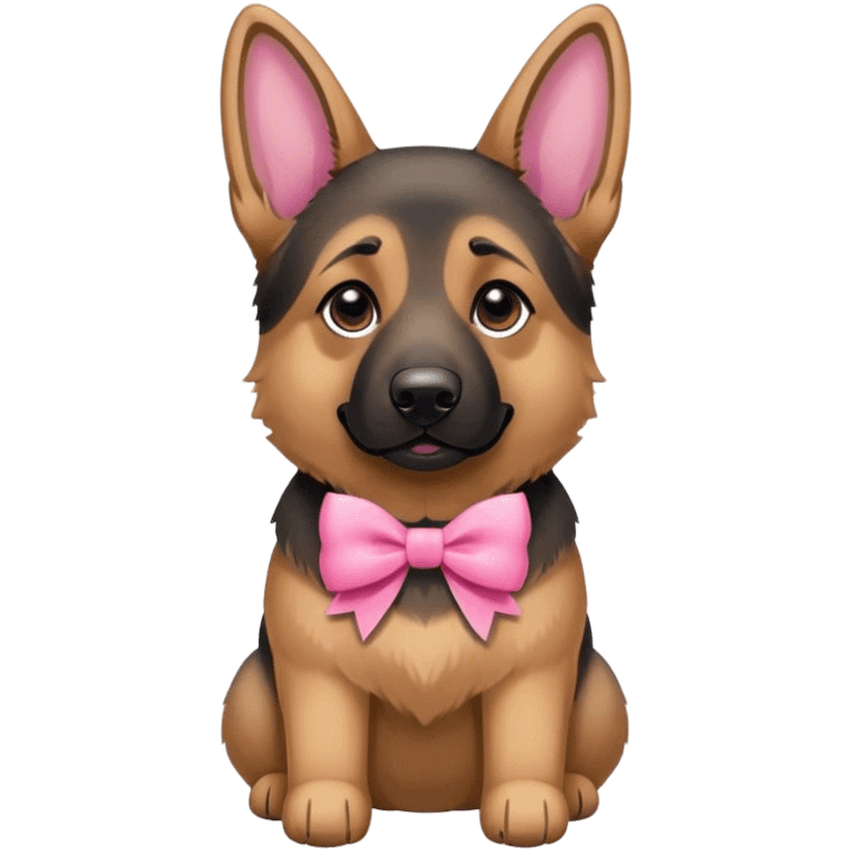 German Shepherd pink bow emoji