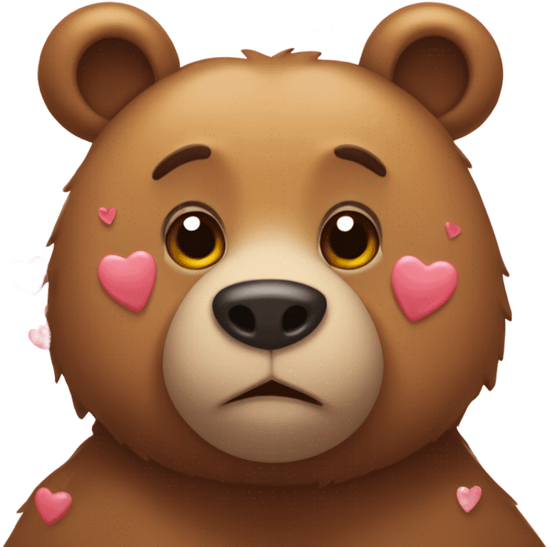 Bear crying some hearts  emoji