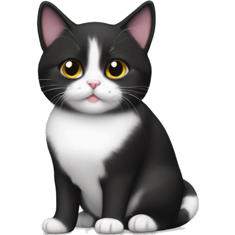 Black and white munchkin cat emoji